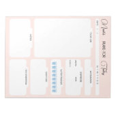 Gepersonaliseerde plannen voor vandaag Pink Daily  Notitieblok (Voorkant)