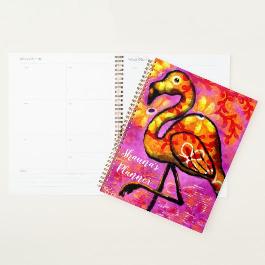 Gepersonaliseerde Planner Abstract Flamingo Art (Display)