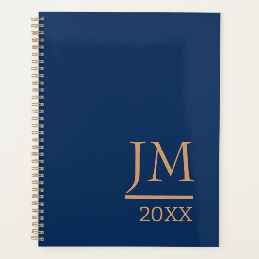 Gepersonaliseerde planner met een donkerblauw Hoes (Voorkant)