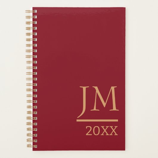 Gepersonaliseerde planner met een donkerrood Hoesj (Voorkant)