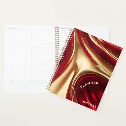 Gepersonaliseerde Planner - Rood en Goud- (Display)