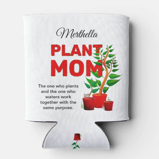 Gepersonaliseerde PLANT MOM Blikjeskoeler (Achterkant)