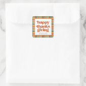 Gepersonaliseerde Play Happy Thanksgiving Gift Lab Vierkante Sticker (Tas)