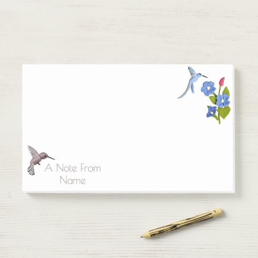 Gepersonaliseerde Playdoh Hummingbird post-it Post-it® Notes (Op bureau)