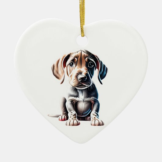 Gepersonaliseerde Plott Hound Puppy Keramisch Ornament (Voorkant)
