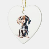 Gepersonaliseerde Plott Hound Puppy Keramisch Ornament (Links)