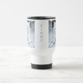 Gepersonaliseerde pluizige witte kitten in sneeuw reisbeker (Center)