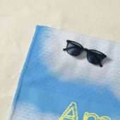 Gepersonaliseerde pluizige witte wolken strandlake strandlaken (In situ)