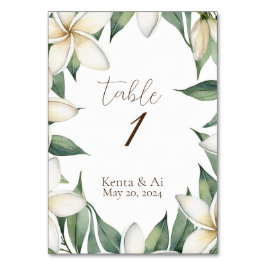 Gepersonaliseerde Plumeria bruiloft Kaart
