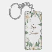 Gepersonaliseerde Plumeria, liefde voor altijd Sleutelhanger (Voorkant Links)