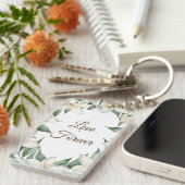 Gepersonaliseerde Plumeria, liefde voor altijd Sleutelhanger (Voorkant Rechts)