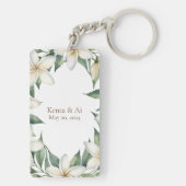 Gepersonaliseerde Plumeria, liefde voor altijd Sleutelhanger (achterkant)