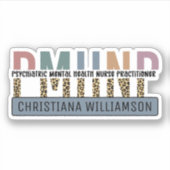 Gepersonaliseerde PMHNP Psychiatrische Geestelijke Sticker (Voorkant)