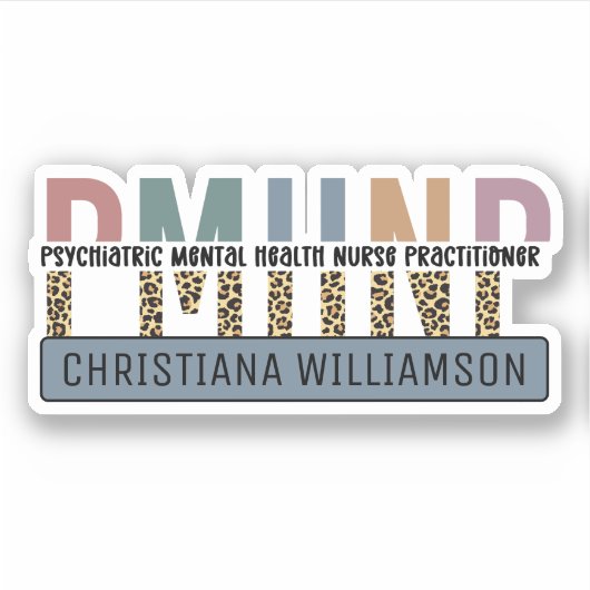 Gepersonaliseerde PMHNP Psychiatrische Geestelijke Sticker (Voorkant)