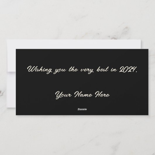 Gepersonaliseerde Pocket Watch Countdown Nieuwjaar Feestdagenkaart (Achterkant)