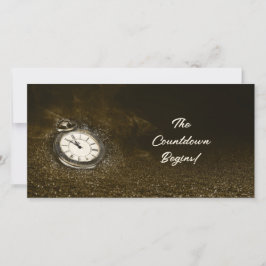 Gepersonaliseerde Pocket Watch Countdown Nieuwjaar Feestdagenkaart