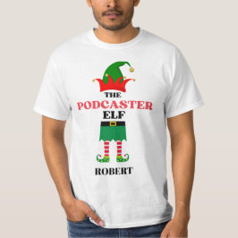 Gepersonaliseerde Podcaster Elf T-shirt