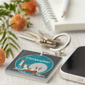 Gepersonaliseerde Podenco-honden Sleutelhanger (Voorkant Rechts)