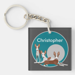 Gepersonaliseerde Podenco-honden Sleutelhanger