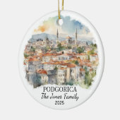 Gepersonaliseerde Podgorica Ornament, Montenegro G Keramisch Ornament (Links)