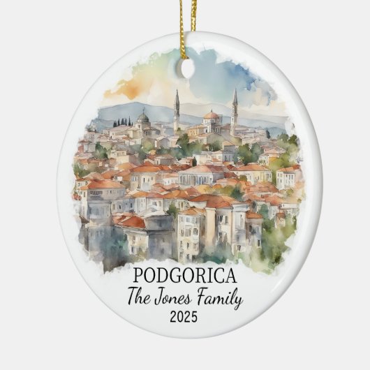 Gepersonaliseerde Podgorica Ornament, Montenegro G Keramisch Ornament (Links)