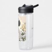 Gepersonaliseerde poedel in grillige bloemen waterfles (Links)