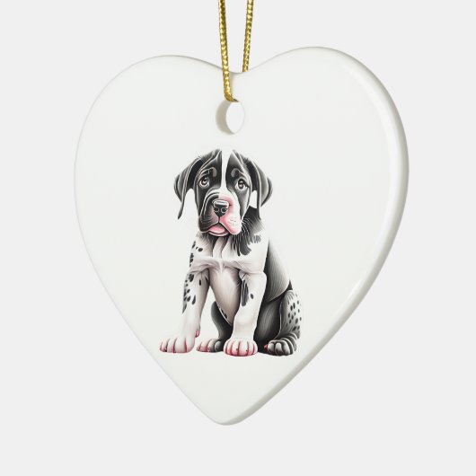 Gepersonaliseerde Pointer Puppy Keramisch Ornament (Links)