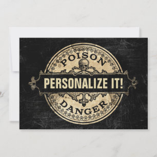 Gepersonaliseerde Poison  Style Label Uitnodiging