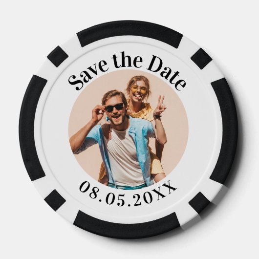 Gepersonaliseerde Poker Chip Save the Dates (Achterkant)