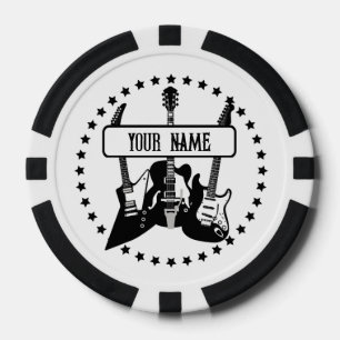 Gepersonaliseerde poker chips voor gitaar speler