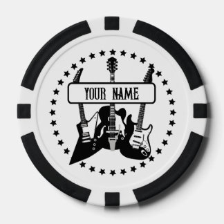 Gepersonaliseerde poker chips voor gitaar speler