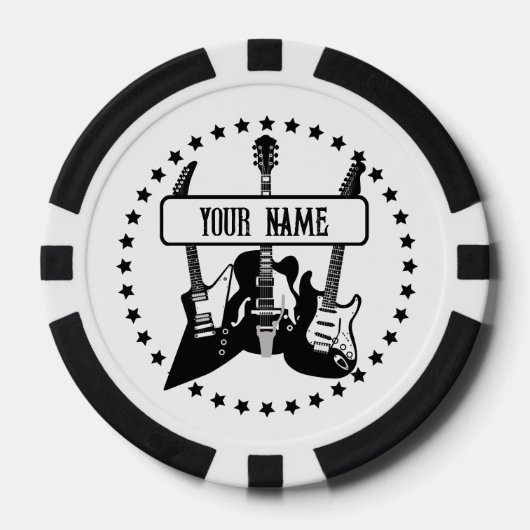 Gepersonaliseerde poker chips voor gitaar speler (Voorkant)