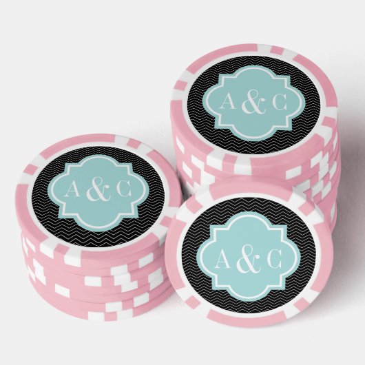 Gepersonaliseerde poker chips voor Vegas bruiloft (Opstapeling)