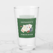 Gepersonaliseerde Poker Kaart Party Glas (Achterkant)