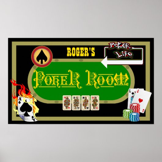 Gepersonaliseerde poker Room Decor Poster (Voorkant)