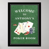Gepersonaliseerde Poker Room Welkomstbord Poster (Voorkant)