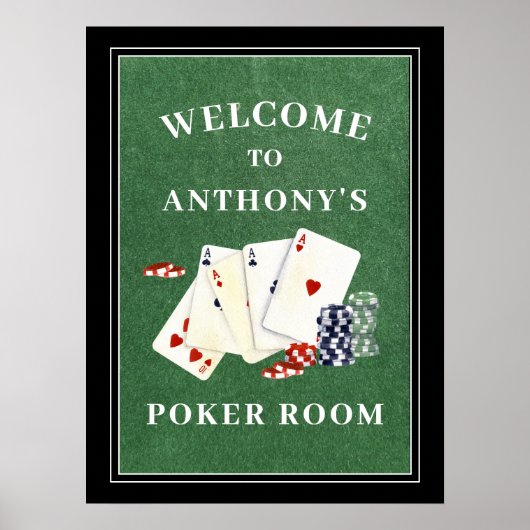 Gepersonaliseerde Poker Room Welkomstbord Poster (Voorkant)
