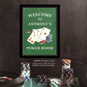 Gepersonaliseerde Poker Room Welkomstbord Poster