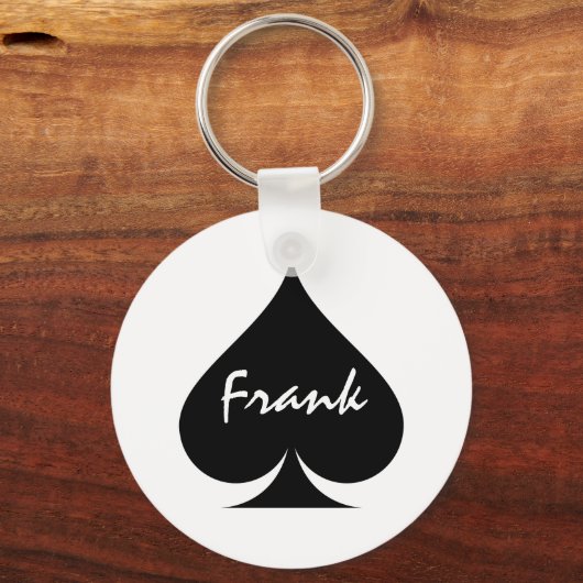 Gepersonaliseerde poker sleutelhanger met ruimte v (Voorkant)