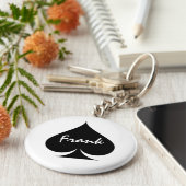 Gepersonaliseerde poker sleutelhanger met ruimte v (Zijkant)