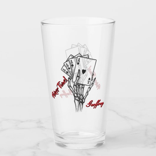 Gepersonaliseerde Poker Tumbler Skeleton Hand (Voorkant)