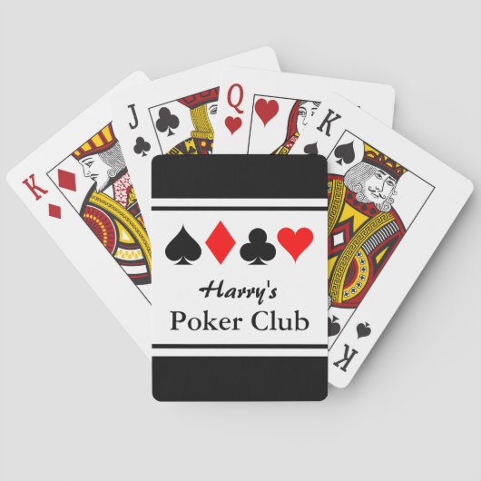 Gepersonaliseerde pokerclub speelkaarten met pakke (Achterkant)