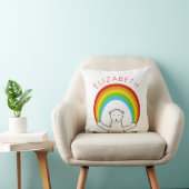 Gepersonaliseerde Polar Beer en Rainbow Verjaardag Kussen (Stoel)