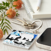 Gepersonaliseerde Polar Beer Mam Sleutelhanger (Voorkant Rechts)