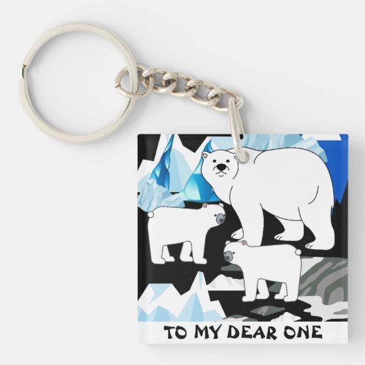 Gepersonaliseerde Polar Beer Mam Sleutelhanger (voorkant)