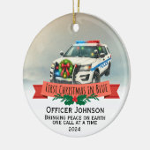 Gepersonaliseerde Politie Academie Afstuderen Gift Keramisch Ornament (Links)