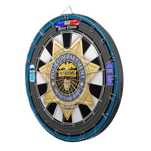 Gepersonaliseerde politie-editie City Side Dartbord (Voorkant Rechts)