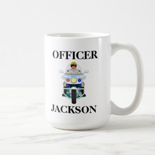 Gepersonaliseerde politie motorrijder koffiemok