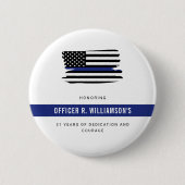 Gepersonaliseerde Politie Pensioen Viering Ronde Button 5,7 Cm (Voorkant)