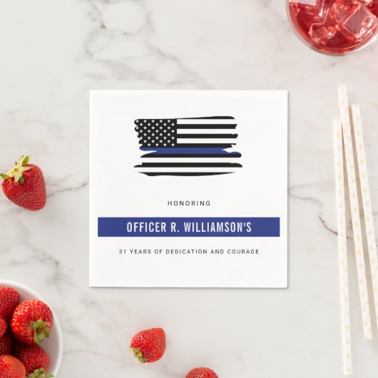 Gepersonaliseerde Politie Pensioen Viering Servet (Insitu)
